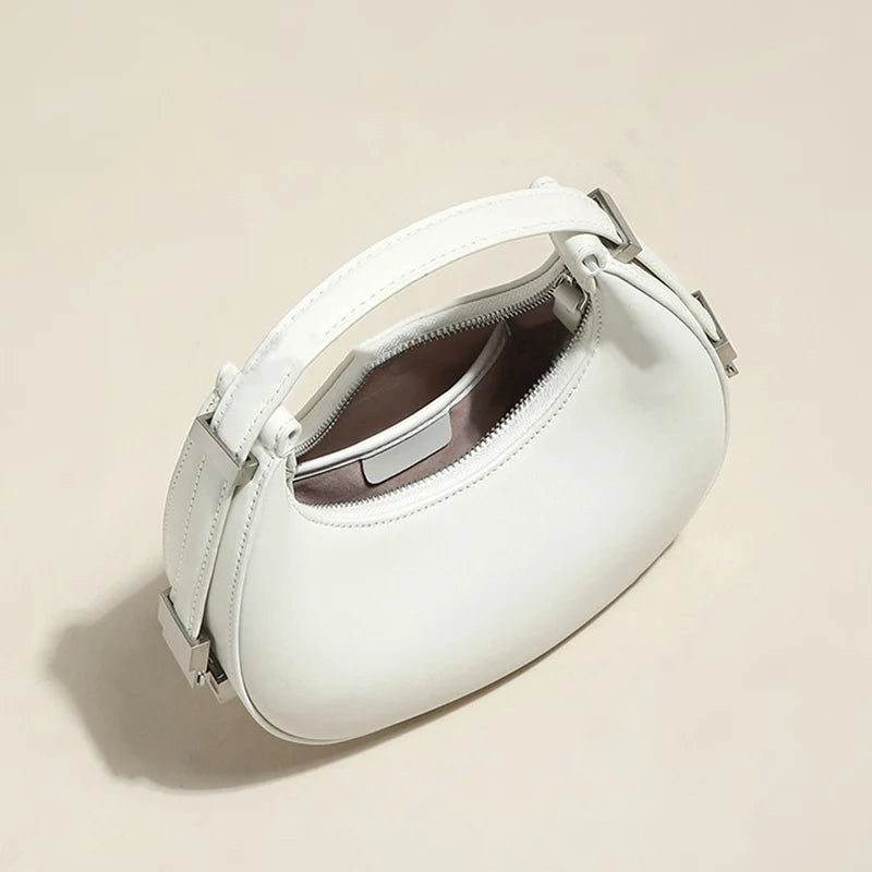 JORJI™ Luxe Crescent PU Leather Shoulder Bag